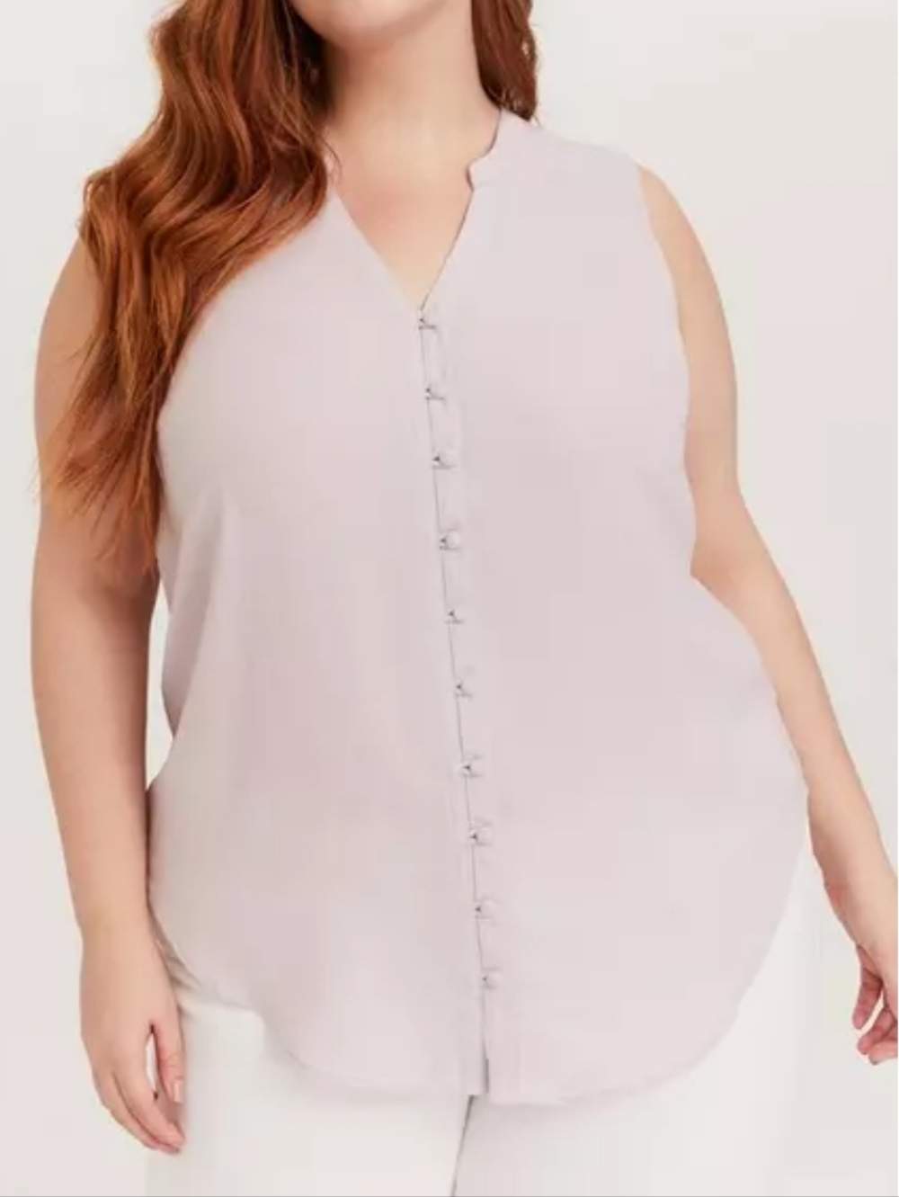 #157 Torrid 3 Harper Gauze Button-Front Sleeveless Blouse